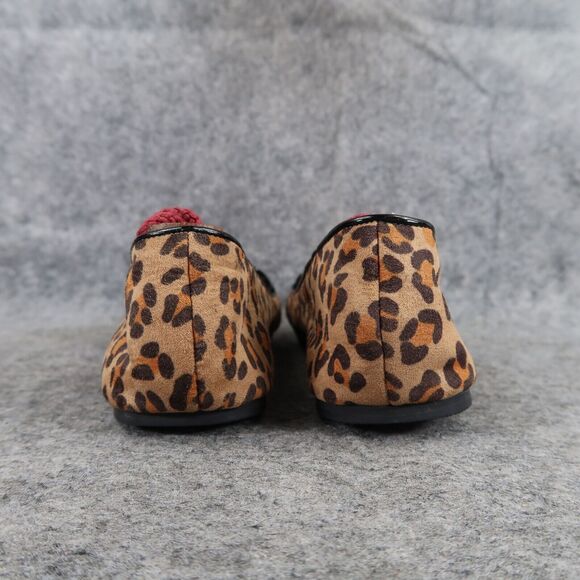 Abound Shoes Womens 5.5 Flats Fashion Slip On Leopard Print Embroidered Slipper - Picture 5 of 15